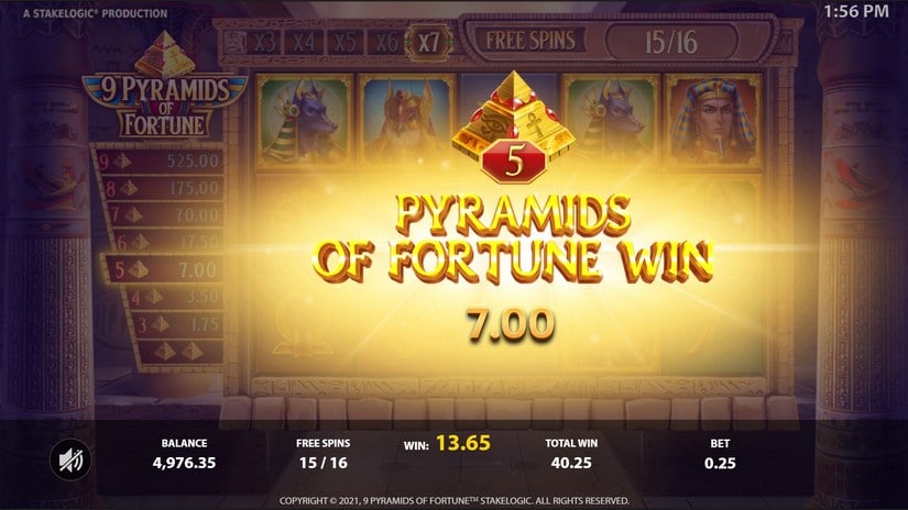 9 Pyramids of Fortune slot screen 8