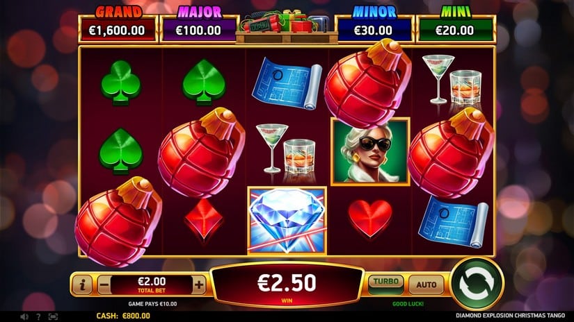 Diamond Explosion Christmas Tango slot screen 2