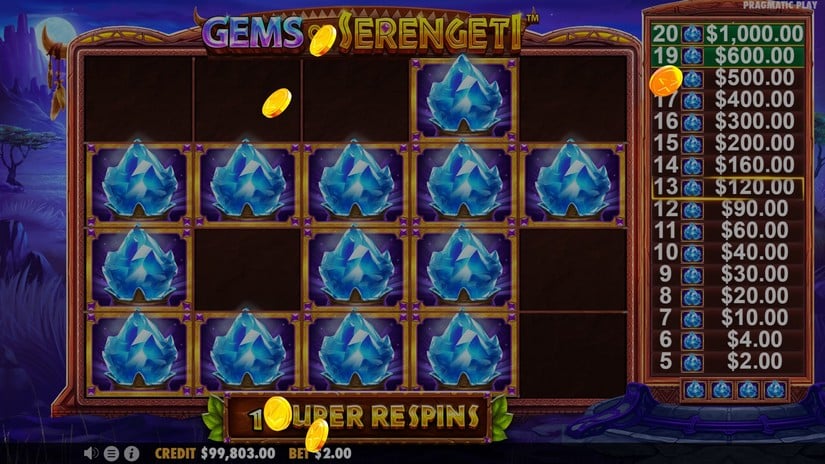 Gems of Serengeti slot screen 7