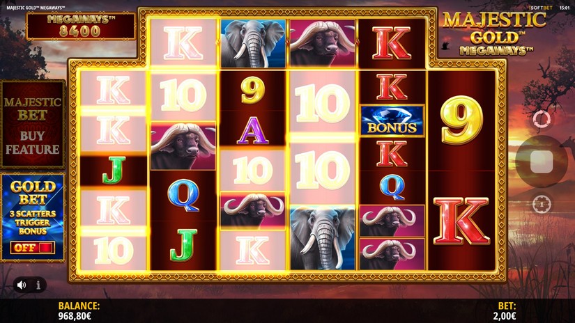 Majestic Gold Megaways slot screen 2