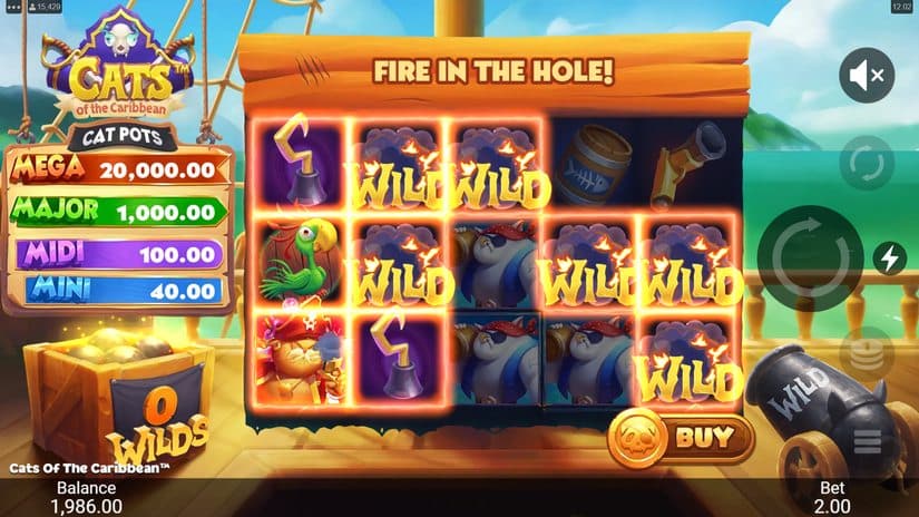 Cats of the Caribbean slot screen 2