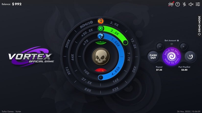 Vortex slot screen 3