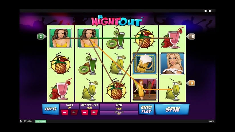 A Night Out slot screen 2