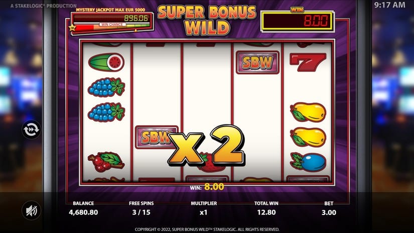 Super Bonus Wild slot screen 5