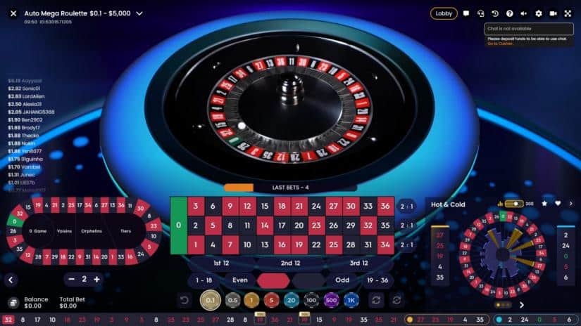 Auto Mega Roulette slot screen 2