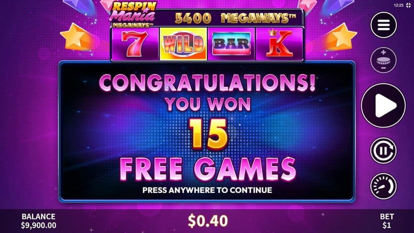 Respin Mania Megaways slot screen 3