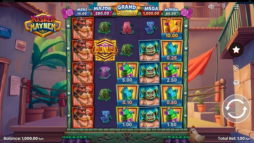 Masked Mayhem slot screen 1