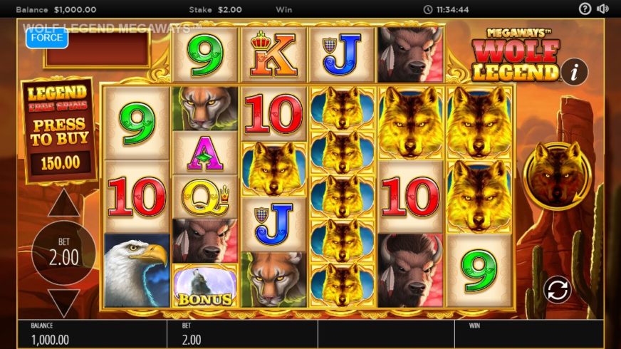 Wolf Legend Megaways slot screen 1