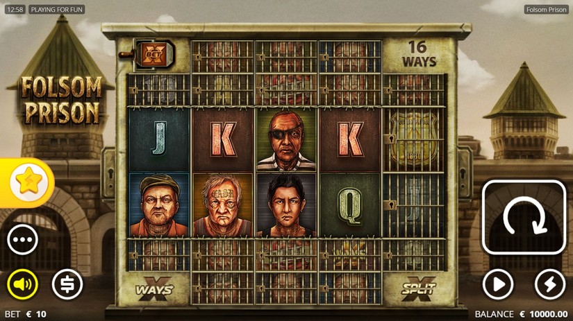 Folsom Prison slot screen 1
