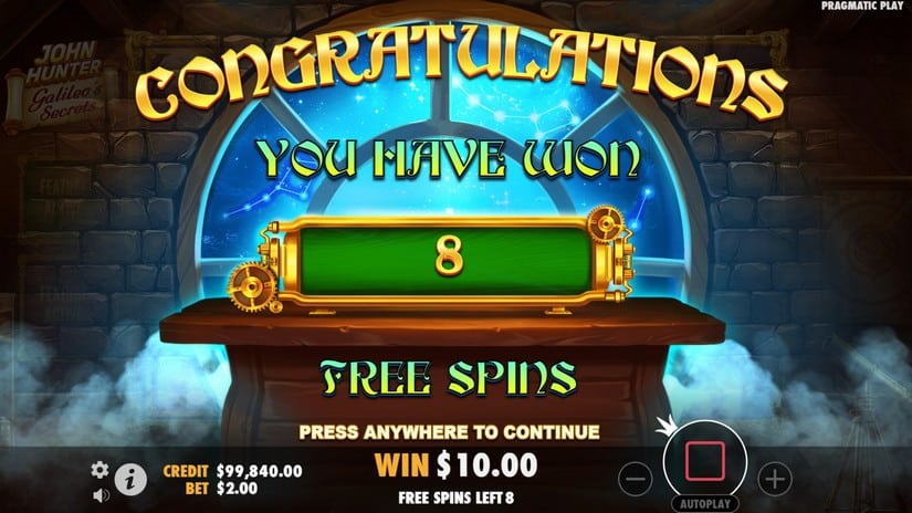 John Hunter and Galileo’s Secrets slot screen 5