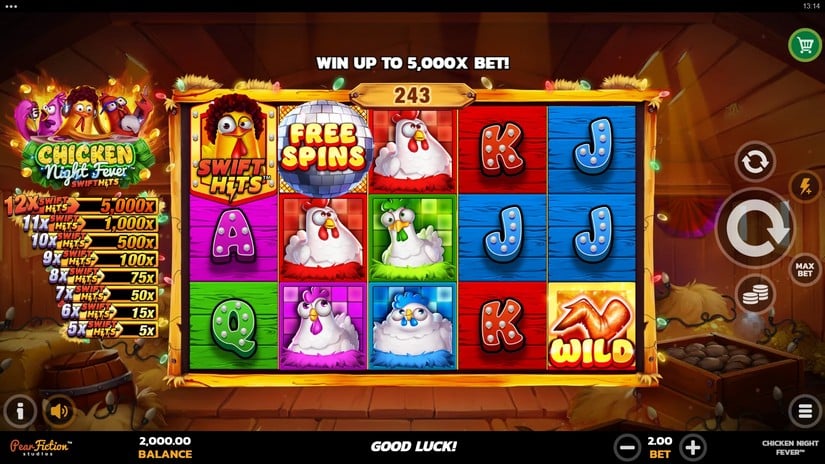 Chicken Night Fever slot screen 1