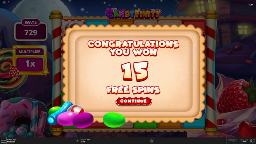 Candyfinity slot screen 3