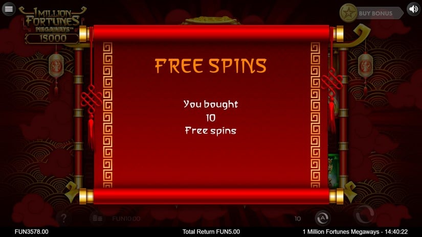 1 Million Fortunes Megaways slot screen 3