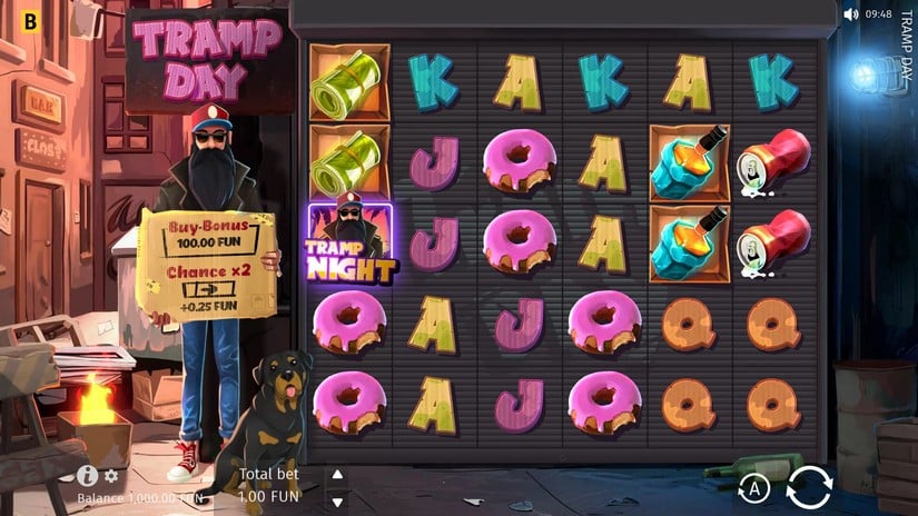Tramp Day slot screen 1
