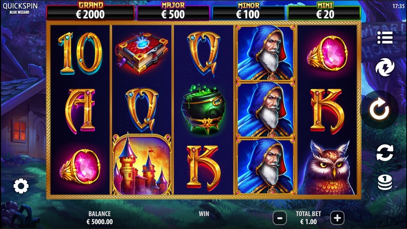 Blue Wizard slot screen 1