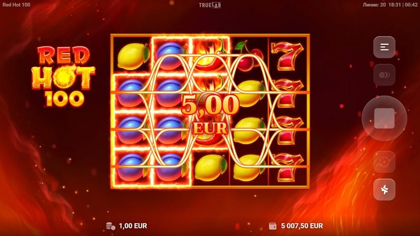 Red Hot 100 slot screen 4