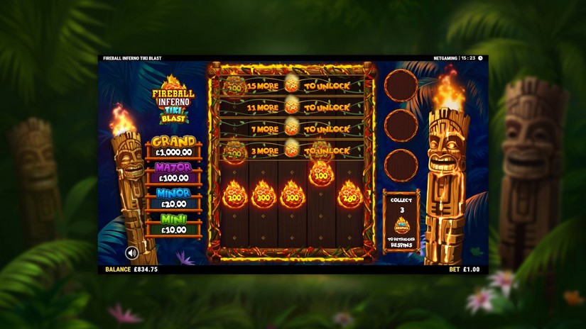 Fireball Inferno Tiki Blast slot screen 7