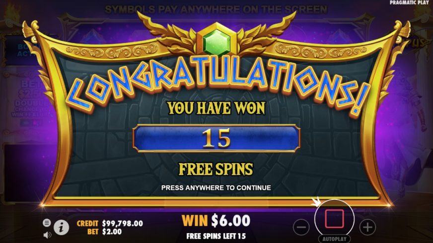 Gates of Olympus slot screen 3