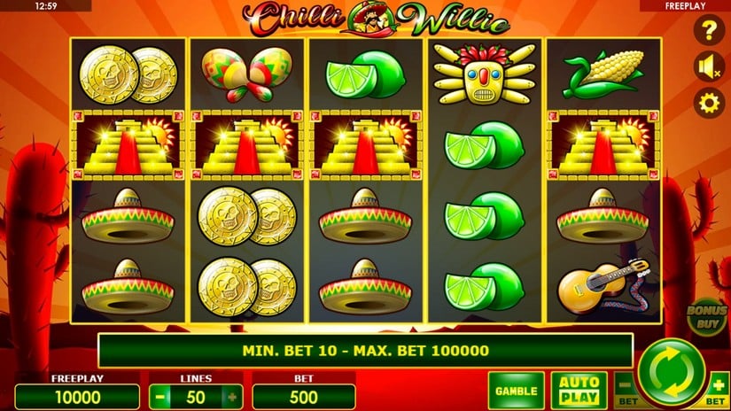 Chilli Willie slot screen 1