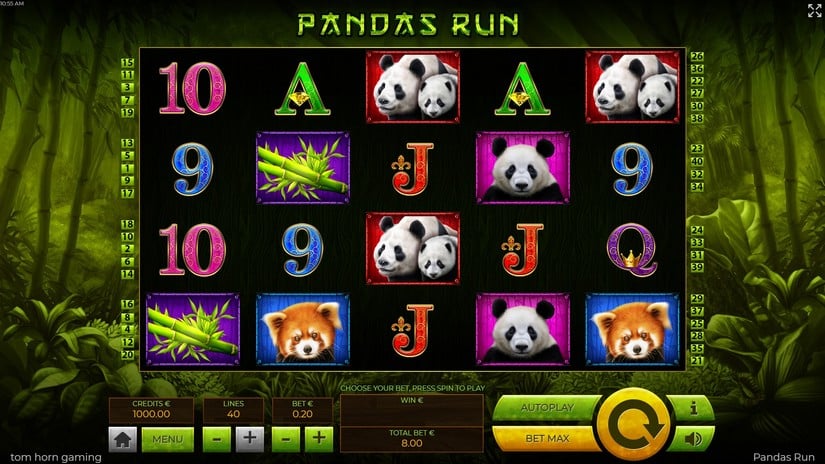 Pandas Run slot screen 1