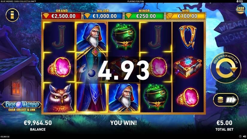 Blue Wizard Cash Collect & Link slot screen 3