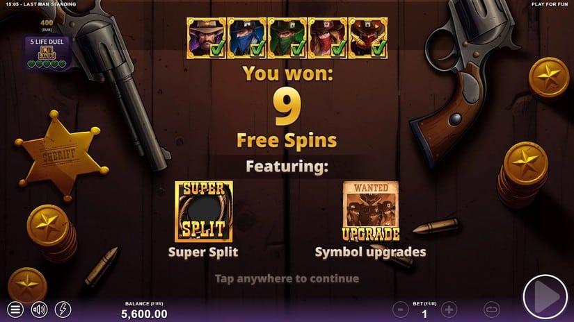 Last Man Standing slot screen 5