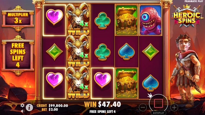 Heroic Spins slot screen 6