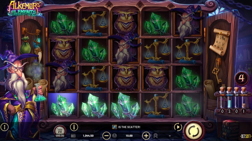 Alkemor’s Elements slot screen 2