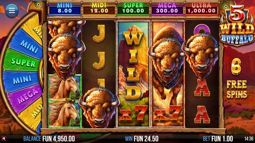 5 Wild Buffalo slot screen 5