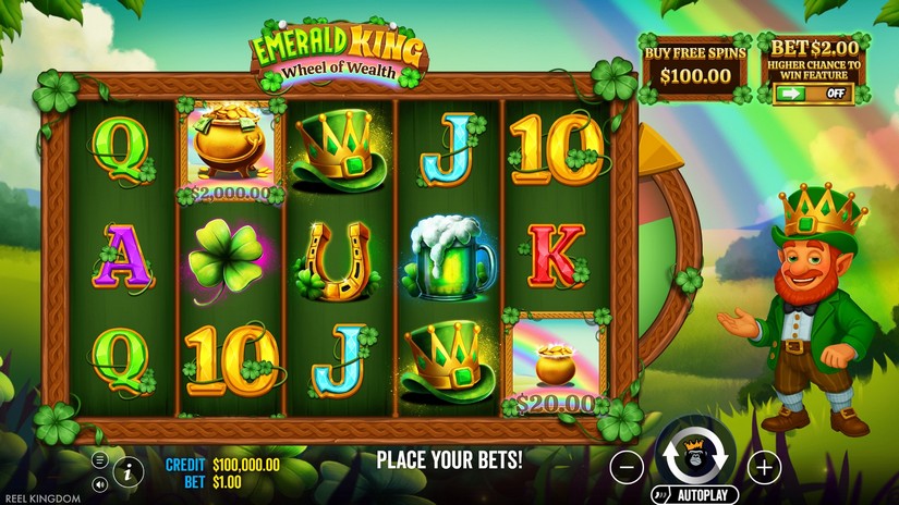 Emerald King Wheel of Wealth slot screen 1
