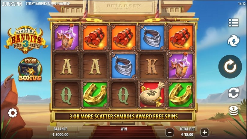 Sticky Bandits 3 Most Wanted slot screen 1