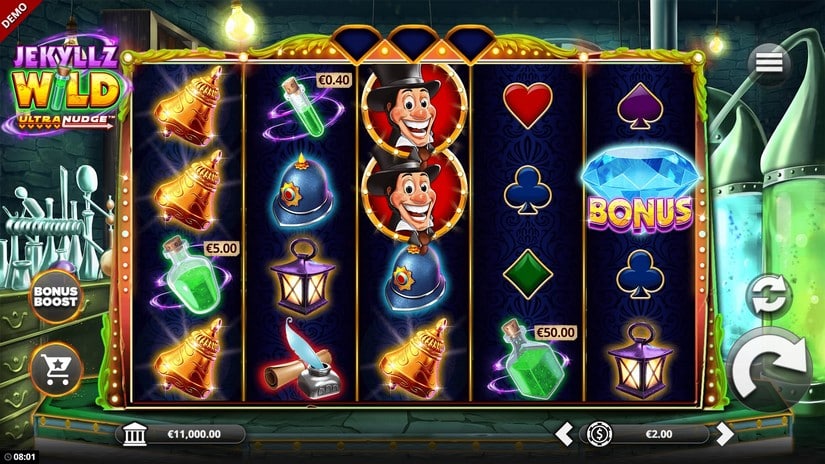 Jekyllz Wild Ultranudge slot screen 1