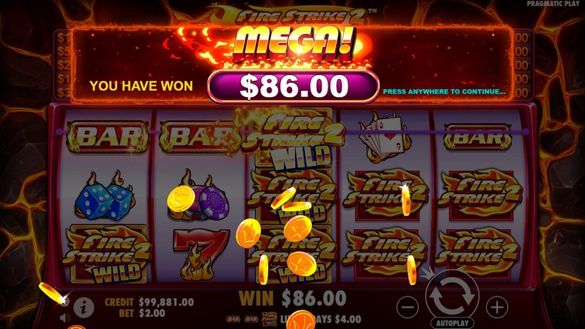 Fire Strike 2 slot screen 6