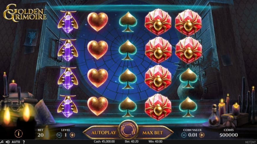 Golden Grimoire slot screen 1