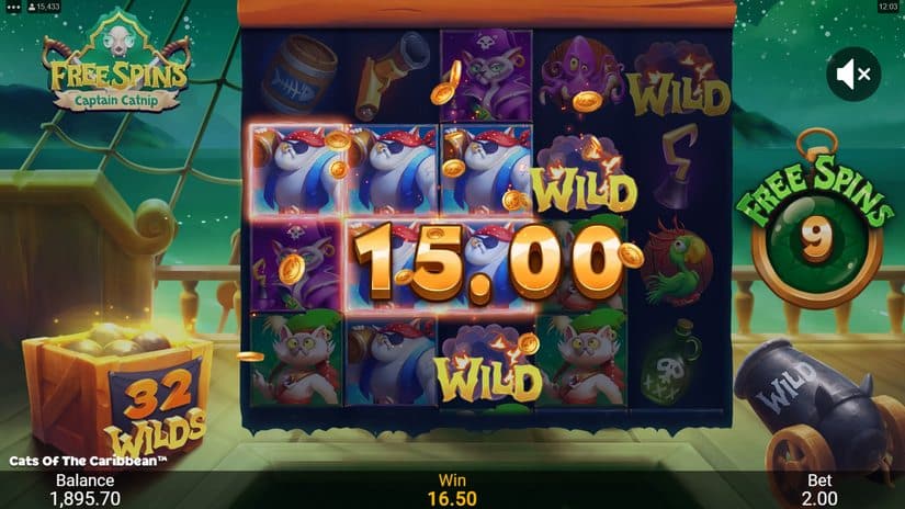 Cats of the Caribbean slot screen 5