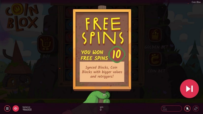 Coin Blox slot screen 3