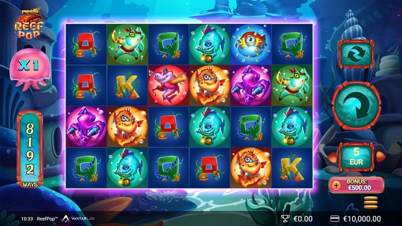 ReefPop slot screen 1