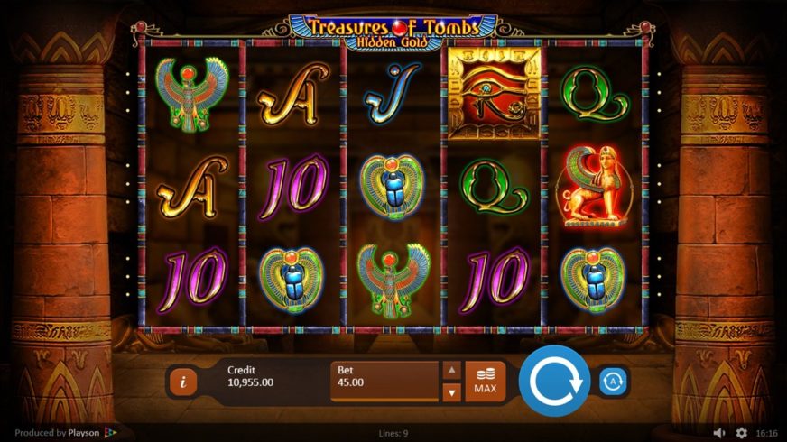 Treasures of Tombs Hidden Gold slot screen 1