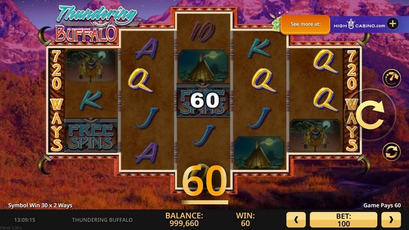Thundering Buffalo slot screen 1