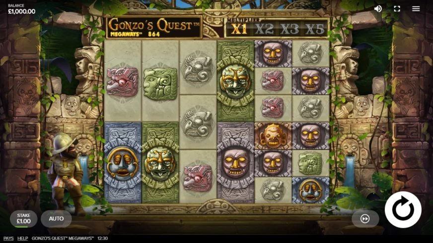 Gonzo’s Quest Megaways slot screen 1