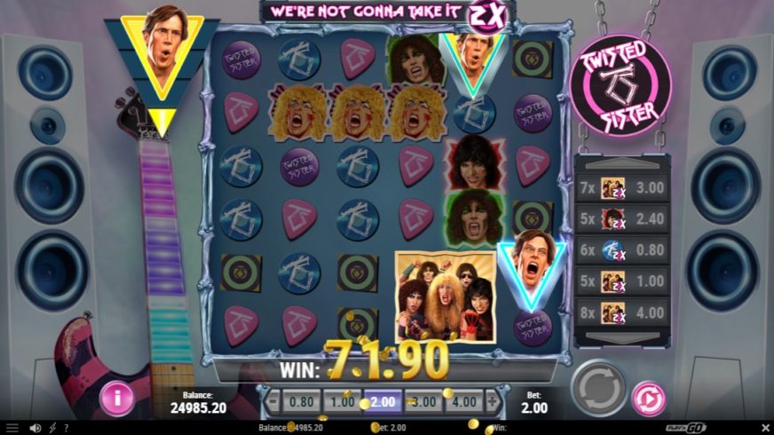 Twisted Sister slot screen 4