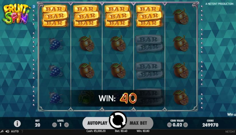 Fruit Spin slot screen 2