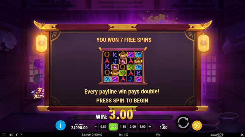 3 Blades & Blessings slot screen 3