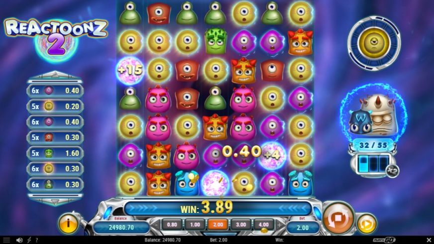 Reactoonz 2 slot screen 3