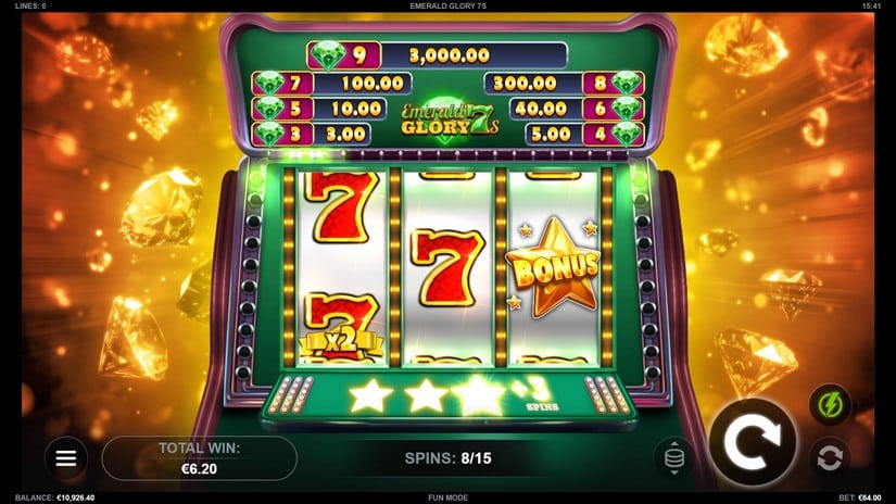Emerald Glory 7s slot screen 6