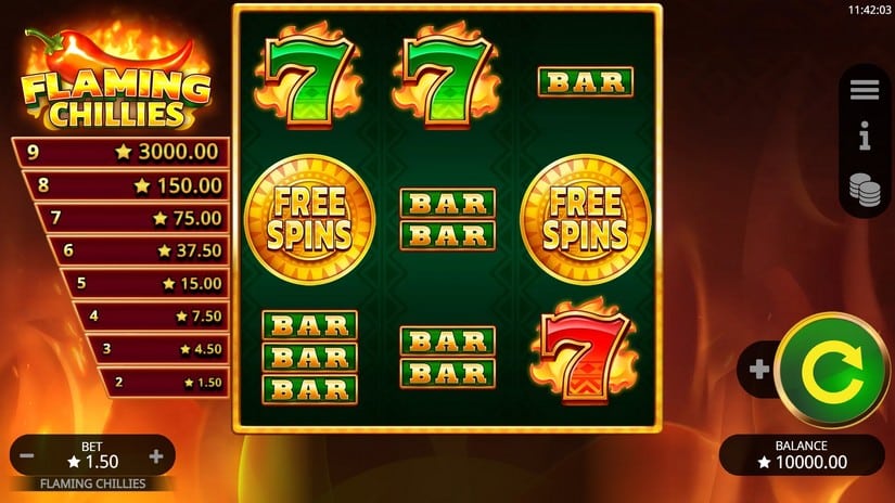 Flaming Chilies slot screen 1