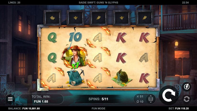 Sadie Swift: Guns’n Glyphs slot screen 4
