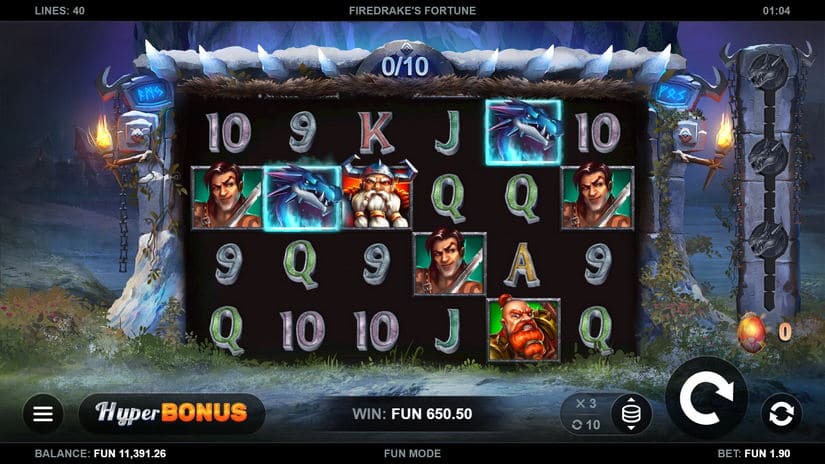 Firedrake’s Fortune slot screen 1