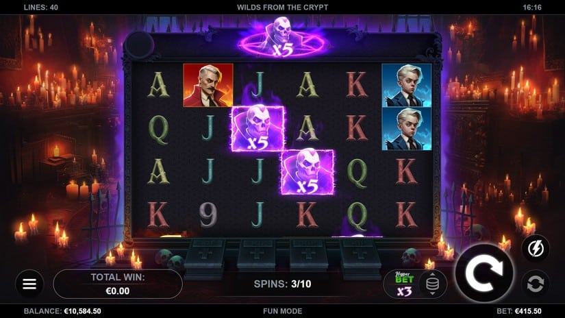 Wilds from the Crypt slot screen 3