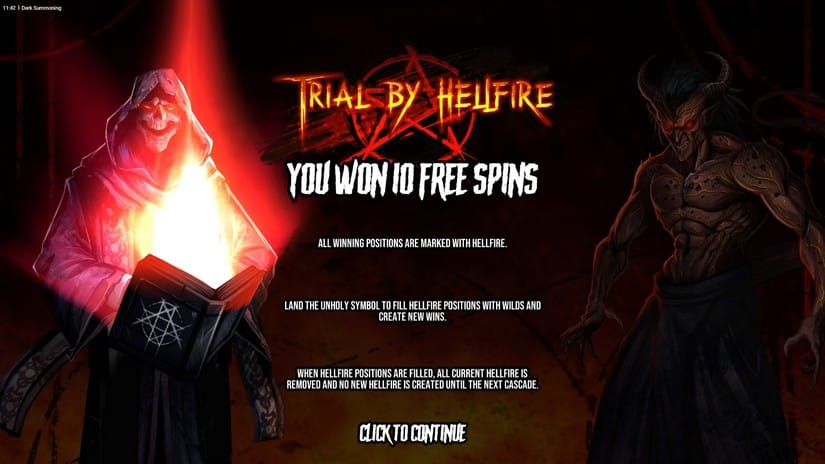 Dark Summoning slot screen 2